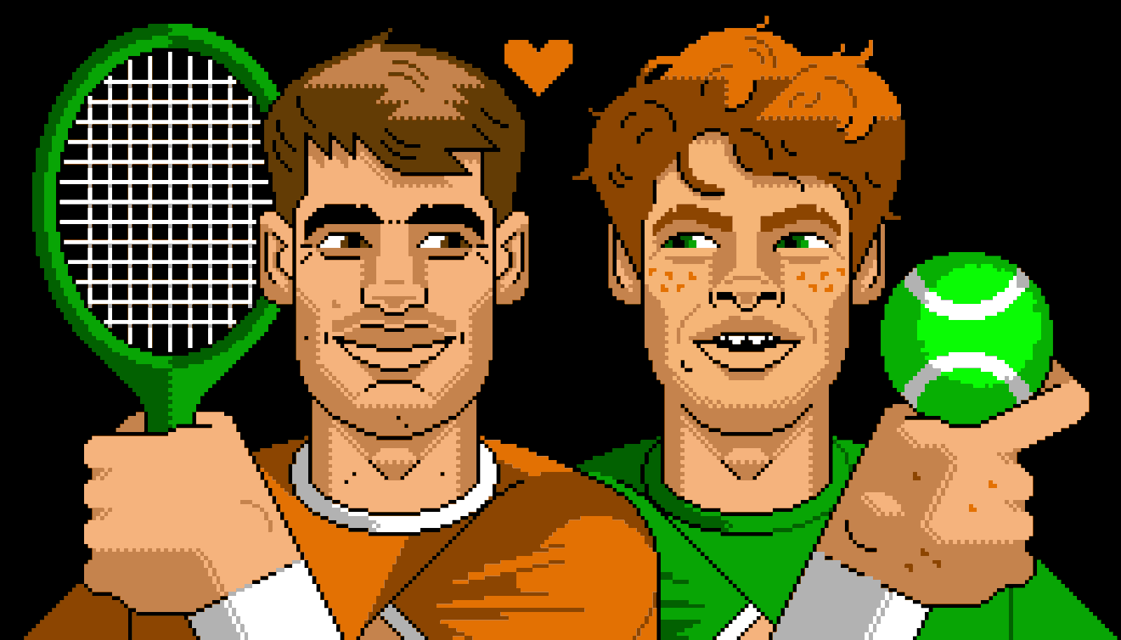 Animated portrait of Carlos Alcaraz and Jannik Sinner